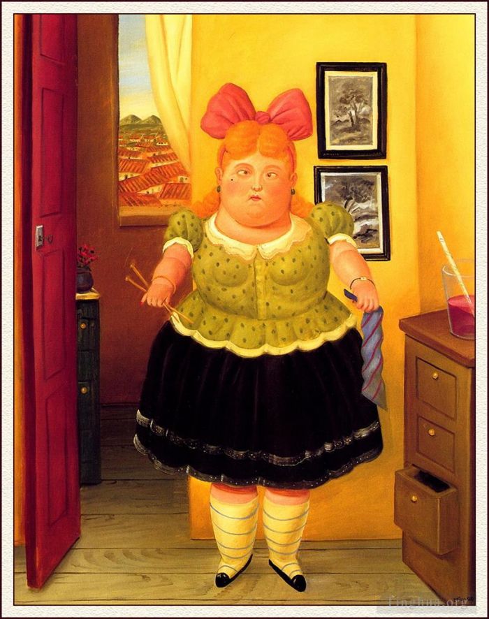 Fernando Botero Angulo Ölgemälde - Die Näherin