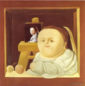 zeitgenössische kunst von Fernando Botero Angulo - Das Studium von Vermeer