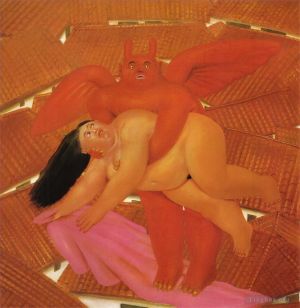 Zeitgenössische Ölmalerei - Frau vom Dämon entführt