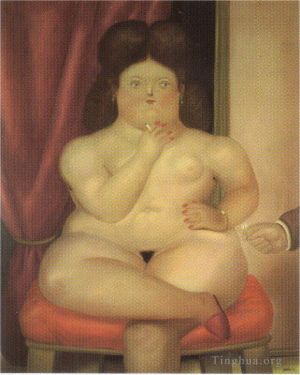 Zeitgenössische Ölmalerei - Sitzende Frau