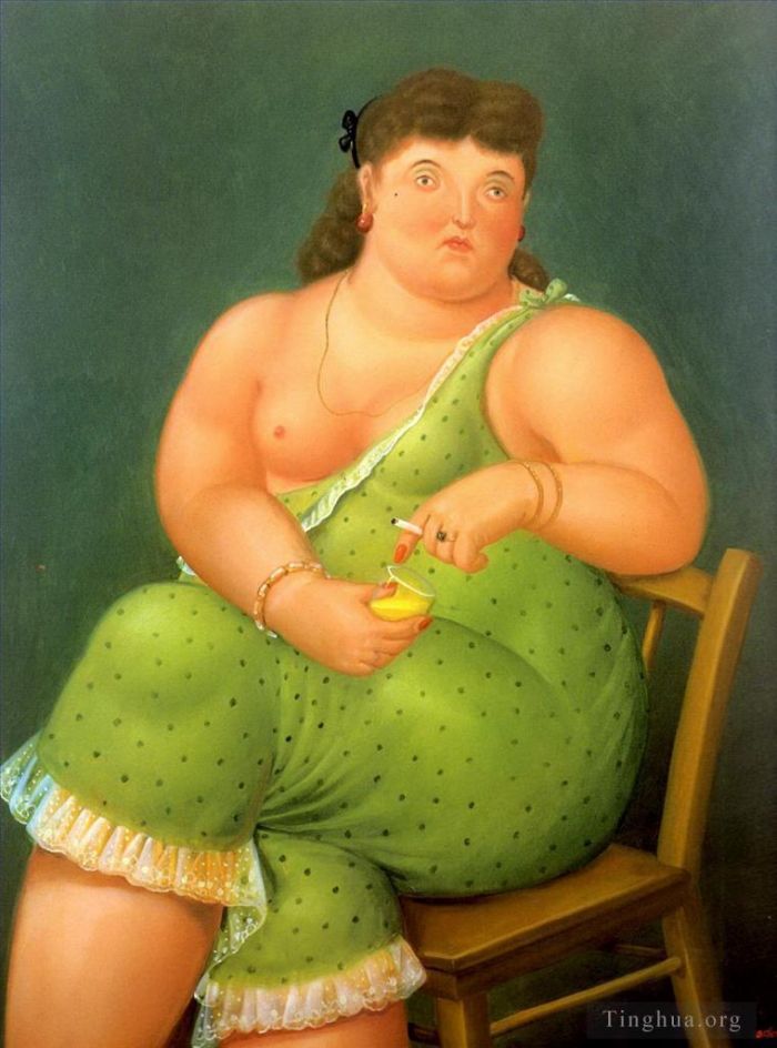 Fernando Botero Angulo Ölgemälde - Halbnackte Frau