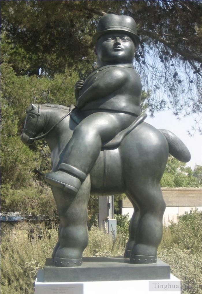 Fernando Botero Angulo Bildhauerei - Mann auf Pferd