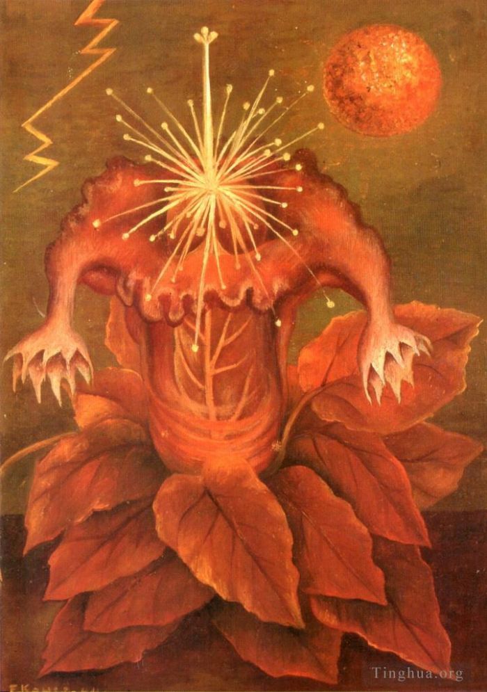 Frida Kahlo Ölgemälde - Blume des Lebens Flammenblume
