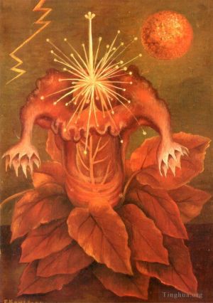 zeitgenössische kunst von Frida Kahlo - Blume des Lebens Flammenblume
