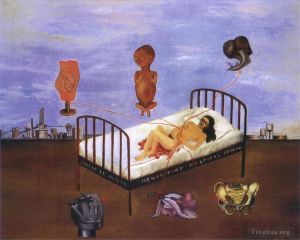 zeitgenössische kunst von Frida Kahlo - Henry-Ford-Krankenhaus Das fliegende Bett
