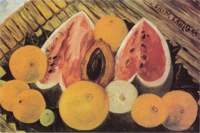 Frida Kahlo Ölgemälde - Stillleben mit Wassermelonen