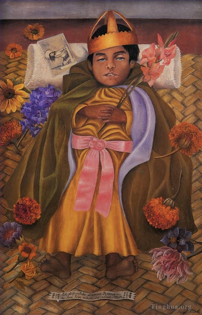 Frida Kahlo Ölgemälde - Der verstorbene Dimas