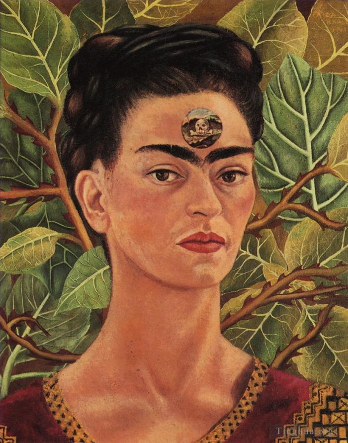 Frida Kahlo Ölgemälde - Nachdenken über den Tod