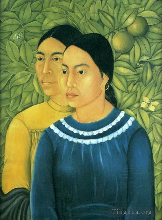 Frida Kahlo Ölgemälde - Zwei Frauen