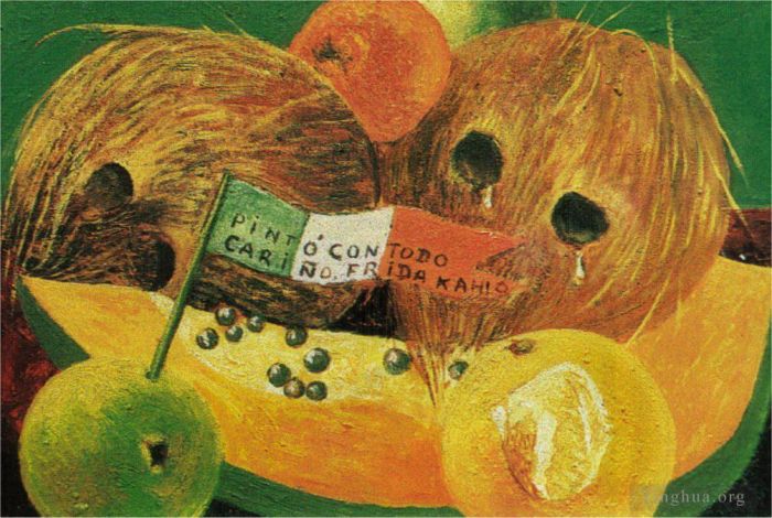 Frida Kahlo Ölgemälde - Weinende Kokosnüsse oder Kokosnusstränen