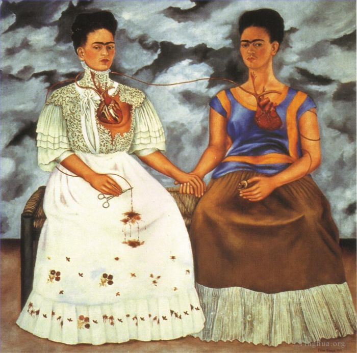 Frida Kahlo Ölgemälde - Die zwei Freitage 1939