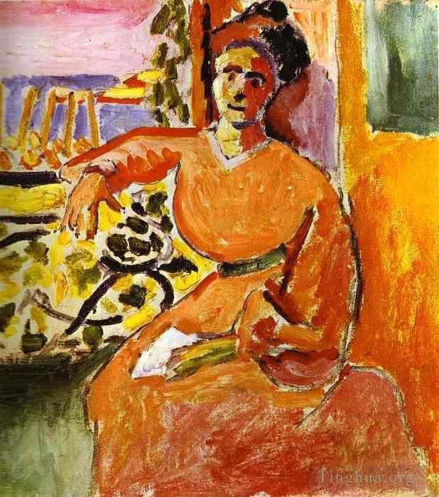 Henri Matisse Ölgemälde - Eine Frau sitzt vor dem Fenster, 1905