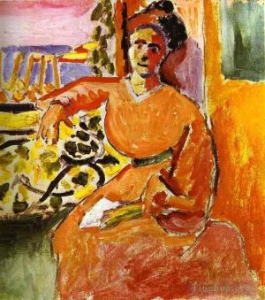 zeitgenössische kunst von Henri Matisse - Eine Frau sitzt vor dem Fenster, 1905