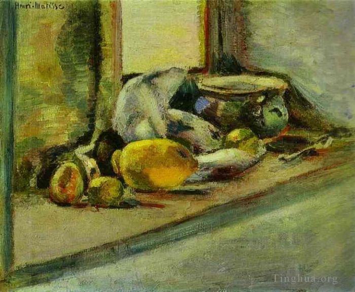 Henri Matisse Ölgemälde - Blauer Topf und Zitrone um 1897