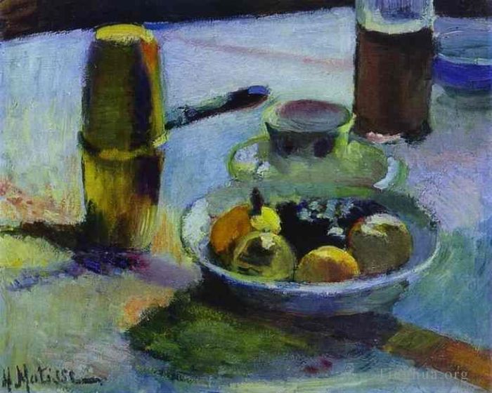 Henri Matisse Ölgemälde - Obst- und Kaffeekanne 1899