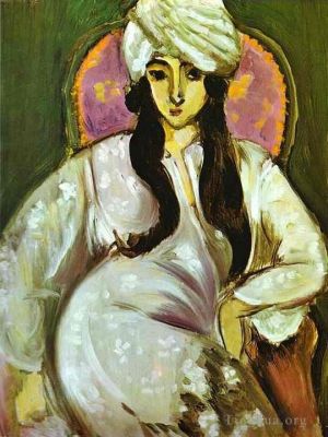 zeitgenössische kunst von Henri Matisse - Laurette mit weißem Turban 1916