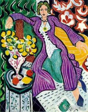 zeitgenössische kunst von Henri Matisse - Femme au manteau violet Frau in einem lila Mantel