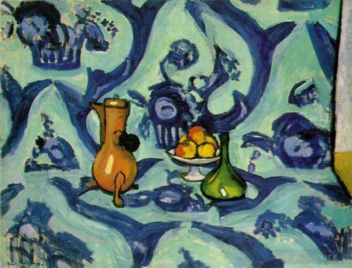 Henri Matisse Andere Malerei - Stillleben mit blauer Tischdecke