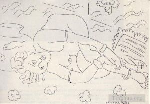 zeitgenössische kunst von Henri Matisse - Studie eines auf dem Kopf stehenden Aktes