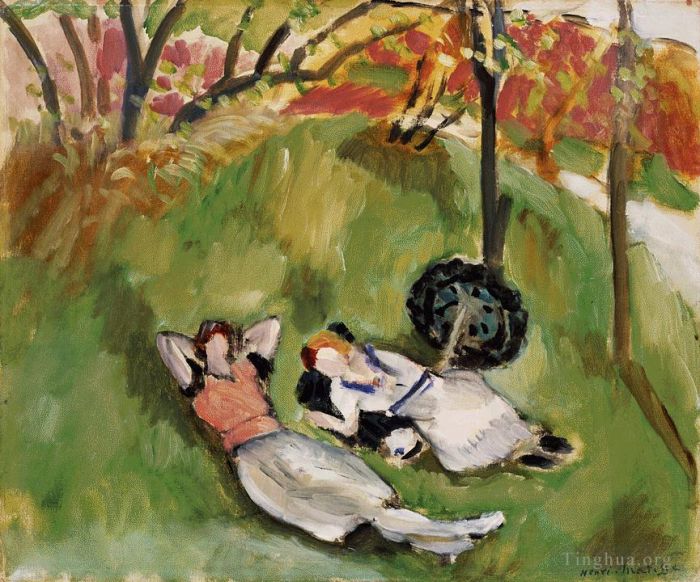 Henri Matisse Andere Malerei - Zwei liegende Figuren in einer Landschaft, 1921