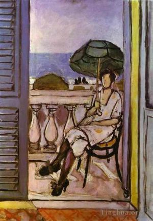 zeitgenössische kunst von Henri Matisse - Frau mit Regenschirm 1919