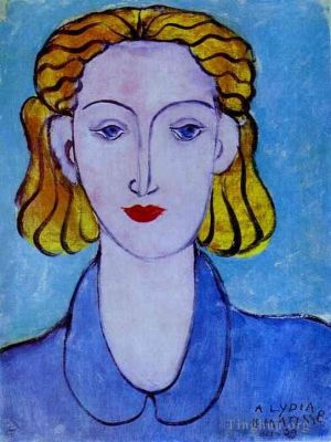 Zeitgenössische Malerei - Porträt einer jungen Frau in einer blauen Bluse von Lydia Delectorskaya, der Sekretärin der Künstlerin, 1939