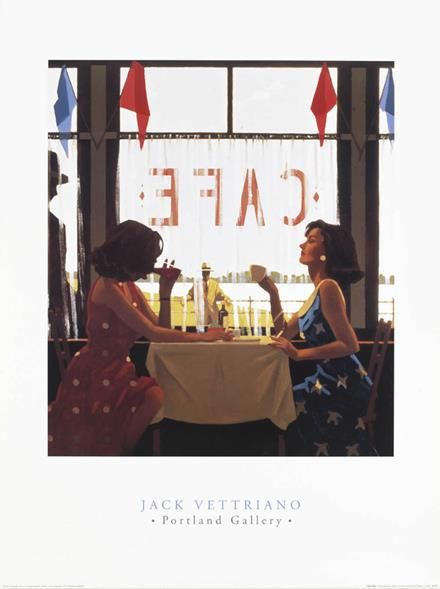 Jack Vettriano Ölgemälde - Café-Tage