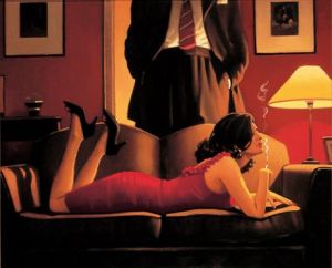 zeitgenössische kunst von Jack Vettriano - Der Salon der Versuchung
