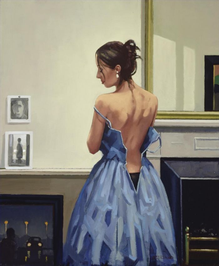 Jack Vettriano Ölgemälde - Das blaue Kleid von Jack Vettriano