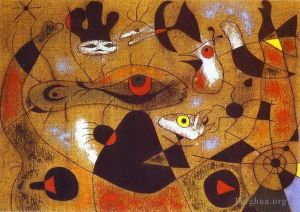 zeitgenössische kunst von Joan Miro - Ein Tautropfen, der von einem Vogel fällt