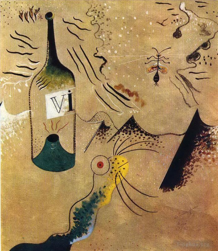 Joan Miro Andere Malerei - Flasche Wein