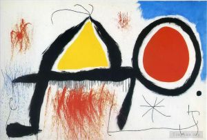 zeitgenössische kunst von Joan Miro - Charakter vor der Sonne