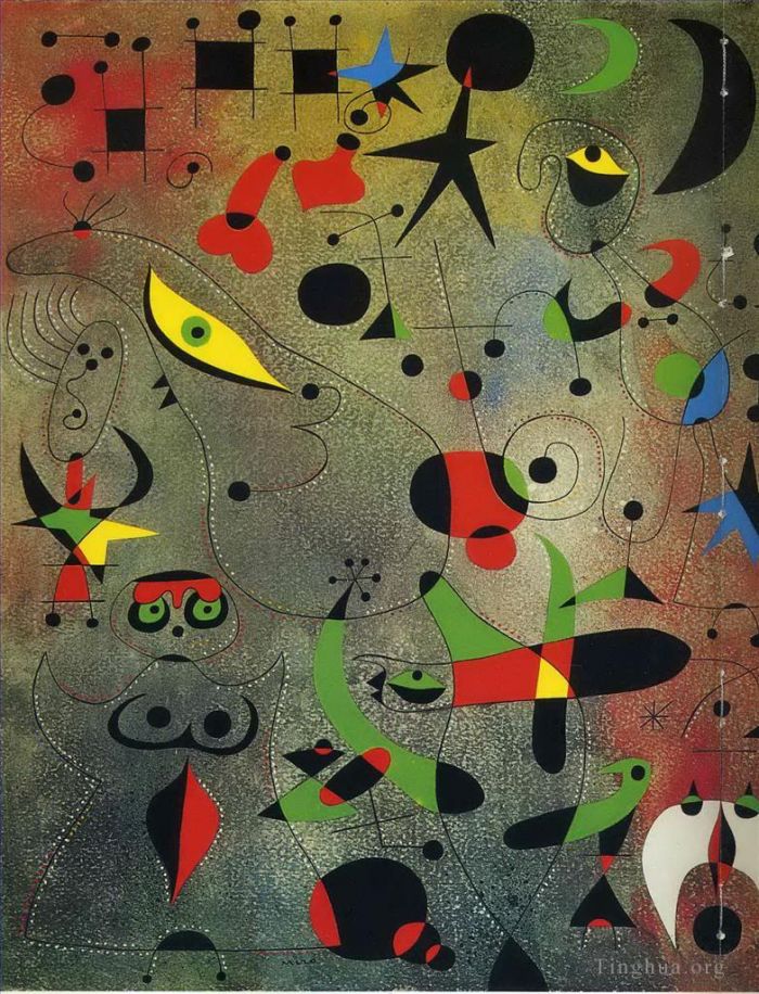Joan Miro Andere Malerei - Sternbild Erwachen im Morgengrauen