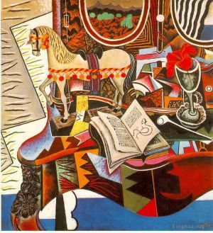 zeitgenössische kunst von Joan Miro - Pferdepfeife und rote Blume