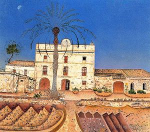zeitgenössische kunst von Joan Miro - Haus mit Palme