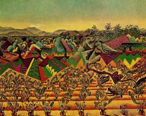 zeitgenössische kunst von Joan Miro - Mont Roig Weinberge und Olivenbaum