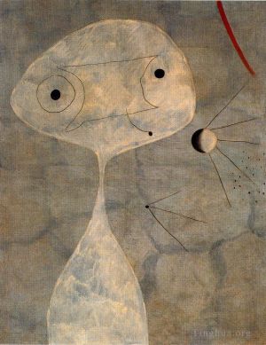 zeitgenössische kunst von Joan Miro - Gemälde Mann mit Pfeife