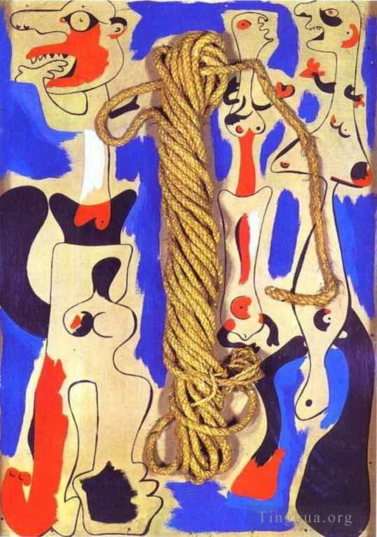 Joan Miro Andere Malerei - Seil und Menschen I