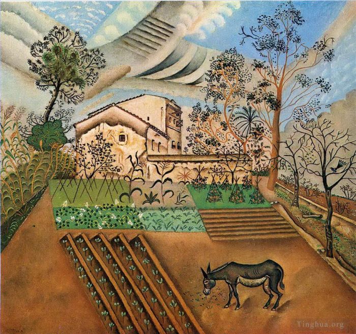 Joan Miro Andere Malerei - Der Gemüsegarten mit Esel