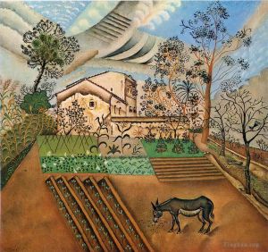 zeitgenössische kunst von Joan Miro - Der Gemüsegarten mit Esel