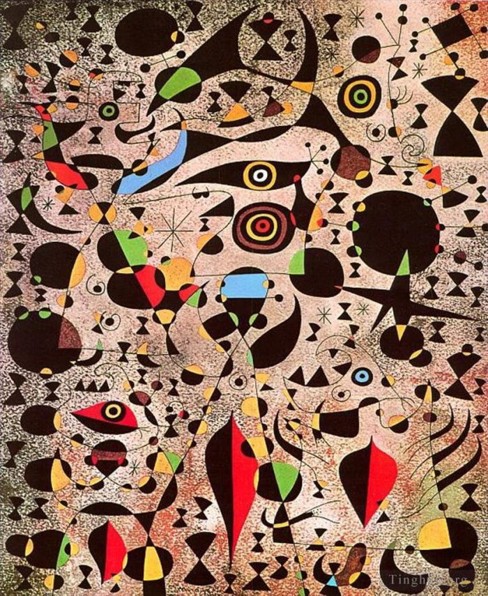 Joan Miro Andere Malerei - Frau, umgeben vom Flug eines Vogels