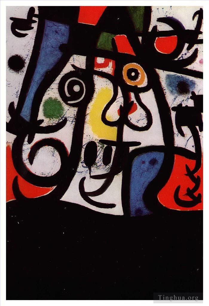 Joan Miro Andere Malerei - Frau und Vögel