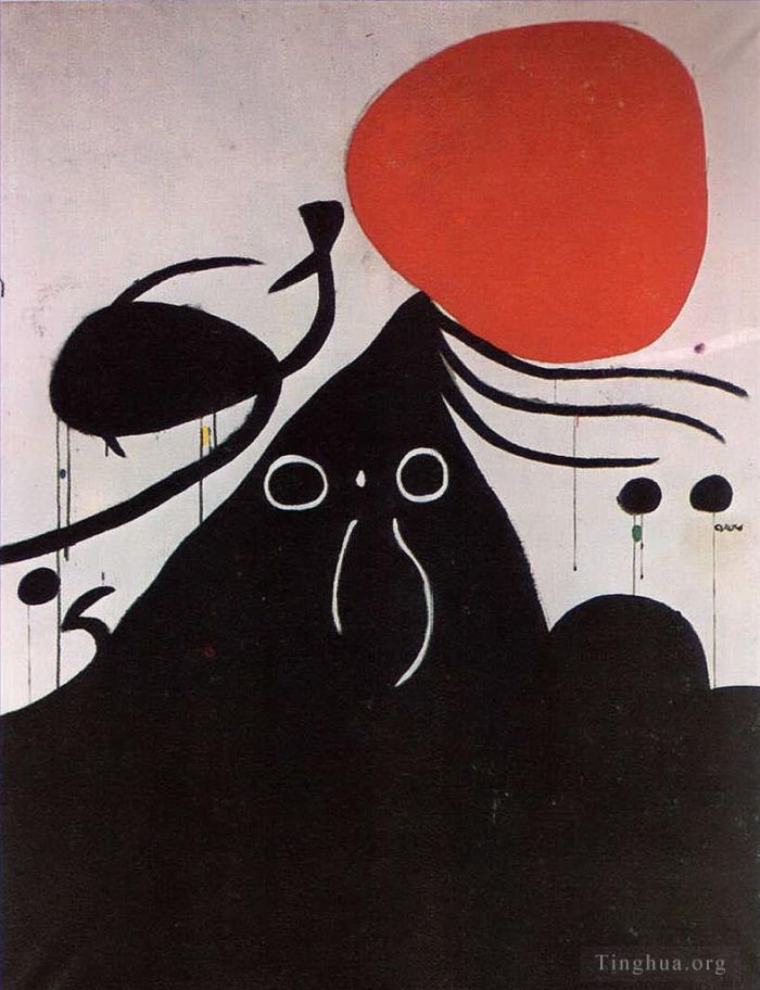 Joan Miro Andere Malerei - Frau vor der Sonne I