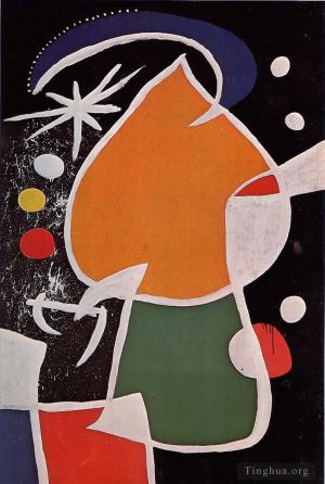 zeitgenössische kunst von Joan Miro - Frau in der Nacht 2