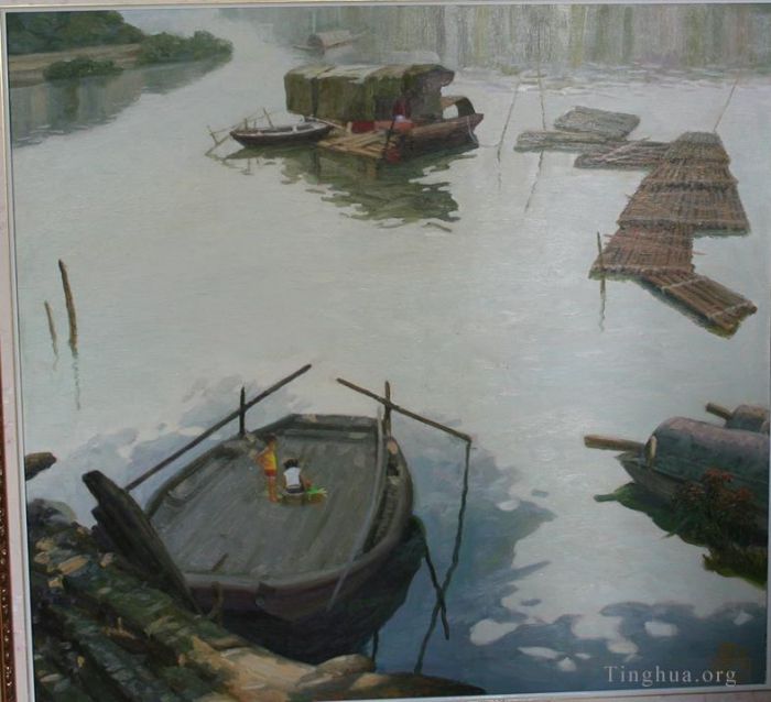 Li Jiahui Ölgemälde - Ruhiger Jiulong-Fluss