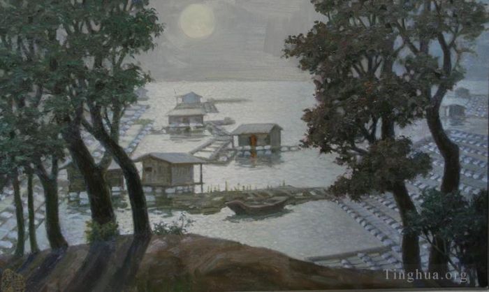 Li Jiahui Ölgemälde - In der Nacht