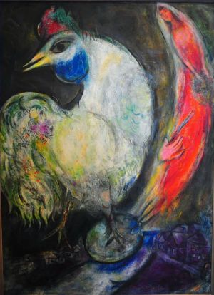 zeitgenössische kunst von Marc Chagall - Ein Hahn