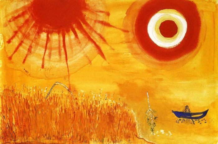 Marc Chagall Andere Malerei - Ein Weizenfeld an einem Sommernachmittag