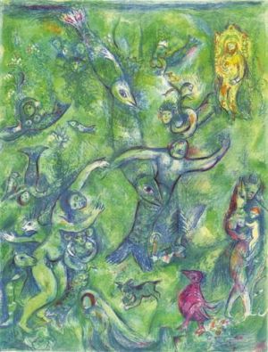 zeitgenössische kunst von Marc Chagall - Abdullah entdeckte es vor ihm
