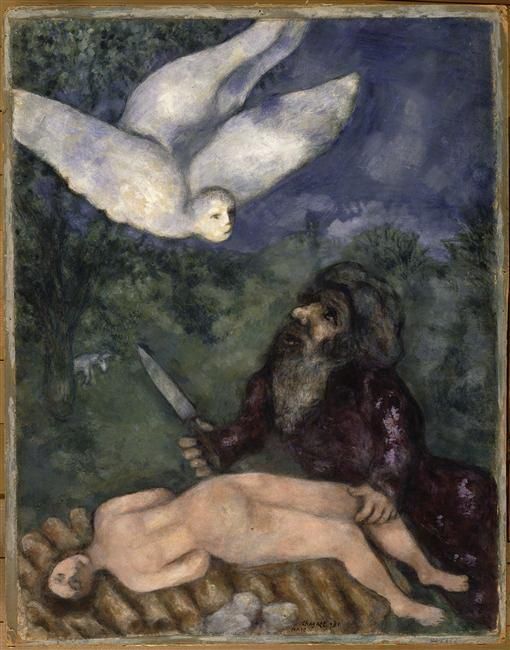 Marc Chagall Andere Malerei - Abraham wird seinen Sohn opfern